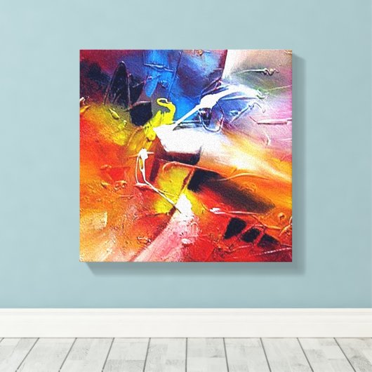 Abstract expressionisme schilderen canvas afdruk (Insitu (Houten vloer))