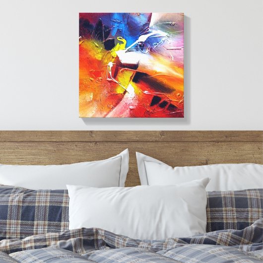 Abstract expressionisme schilderen canvas afdruk (Insitu (Slaapkamer))