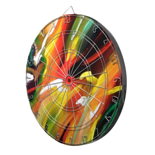 Abstract expressionisme schilderen dartbord (Voorkant Rechts)