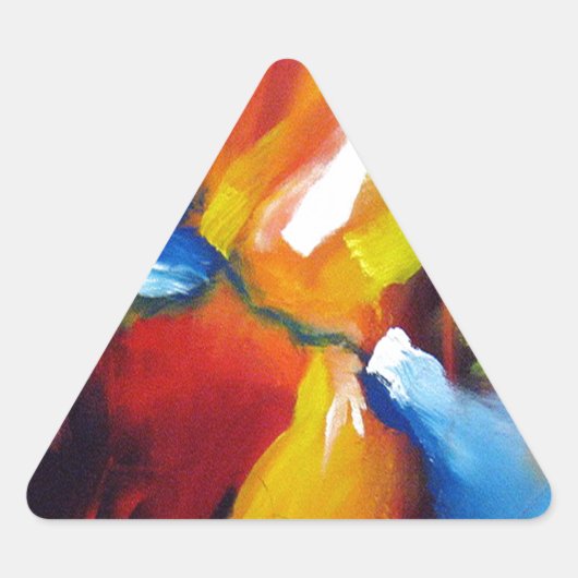 Abstract expressionisme schilderen driehoek sticker (Voorkant)