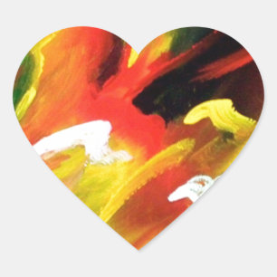 Abstract expressionisme schilderen hart sticker