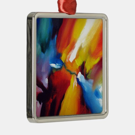 Abstract expressionisme schilderen metalen ornament (Rechts)