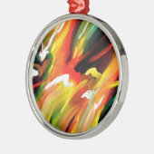 Abstract expressionisme schilderen metalen ornament (Links)