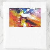 Abstract expressionisme schilderen rechthoekige sticker (Tas)