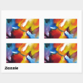 Abstract expressionisme schilderen rechthoekige sticker (Vel)