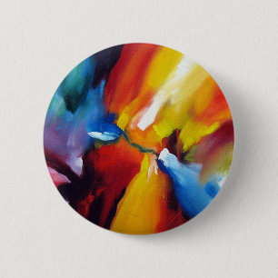 Abstract expressionisme schilderen ronde button 5,7 cm