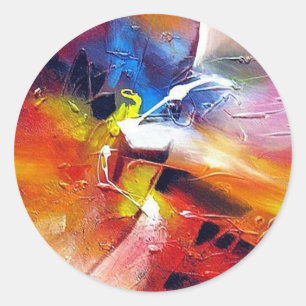 Abstract expressionisme schilderen ronde sticker