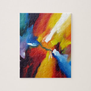 Abstract expressionisme schilderij legpuzzel