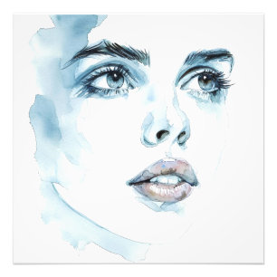 Abstract Expressionisme Vrouw Portret Foto Afdruk