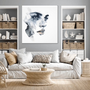 Abstract Expressionisme Vrouw Portret Foto Afdruk