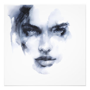 Abstract Expressionisme Vrouw Portret Foto Afdruk