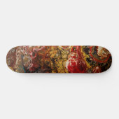 Abstract expressionisme Zwart goud & rood Skateboard (Horizontaal)