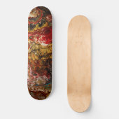 Abstract expressionisme Zwart goud & rood Skateboard (Voorkant)