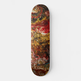 Abstract expressionisme Zwart goud & rood Skateboard
