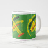 Abstract Expressionist Mark Making Fine Art Mug Extra Grote Beker (Voorkant rechts)