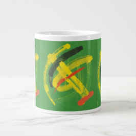 Abstract Expressionist Mark Making Fine Art Mug Extra Grote Beker