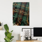 Abstract expressionistische gestructureerde olieve poster (Thuiskantoor)