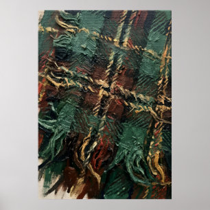 Abstract expressionistische gestructureerde olieve poster