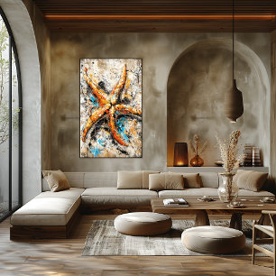 Abstract expressionistische zeester-schildering ku poster
