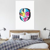 Abstract Face Art logo ontwerp Canvas Afdruk (Insitu (Slaapkamer))