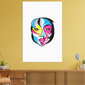 Abstract Face Art logo ontwerp Canvas Afdruk (Insitu (Woonkamer))