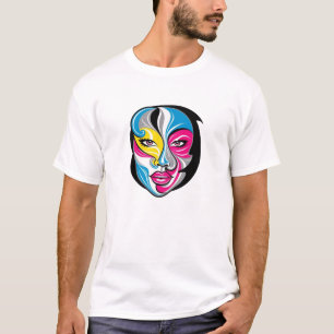 Abstract Face Art logo ontwerp T-shirt