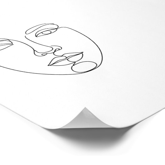 Abstract Face Minimalist Line Art Poster (Coin)