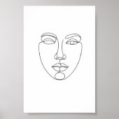 Abstract Face Minimalist Line Art Poster (Devant)