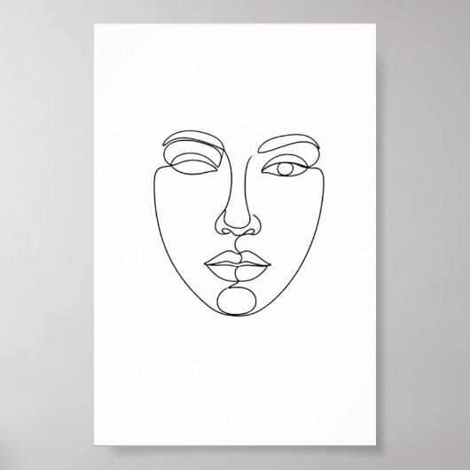 Abstract Face Minimalist Line Art Poster (Devant)