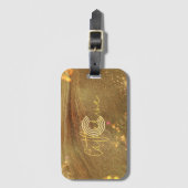 Abstract Fancy Faux Gold Glitter Monogramed Bagagelabel (Voorkant (verticaal))
