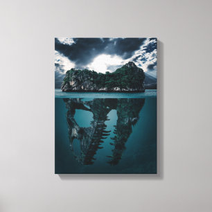 Abstract Fantasie Artistiek Eiland Canvas Afdruk