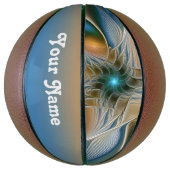 Abstract Fantastisch fractal met blauwe naam Basketbal (Verticaal)