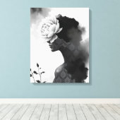 Abstract Fashion Portrait  Canvas Afdruk (Insitu (Houten vloer))