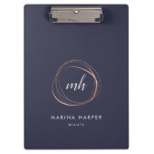 Abstract Faux Roos Gold Monogram Logo Klembord (Voorkant)