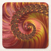 Abstract Fiery Spiral Fractal Vierkante Kartonnen Onderzetter (Voorkant)
