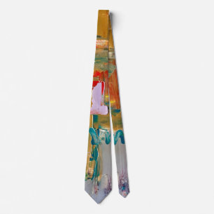 Abstract Fine Art Stropdas met Gold & Silver