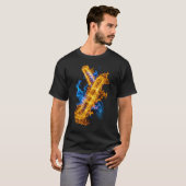 Abstract Fire Ice Elemental Magic Clash Gamer T-shirt (Voorkant volledig)