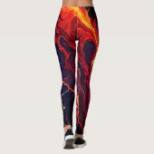 Abstract Fire Marble – Seamless Fiery Fluid Patter Leggings (Achterkant)