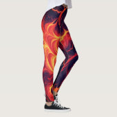 Abstract Fire Marble – Seamless Fiery Fluid Patter Leggings (Rechts)