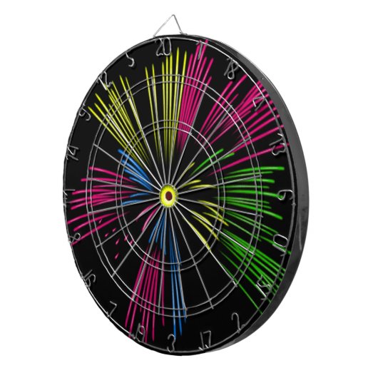 Abstract Fireworks Explosion Dart Board Dartbord (Voorkant Rechts)
