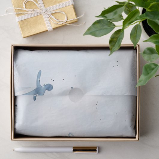 Abstract Floating Silhouettes Pattern Tissuepapier (Geschenk)