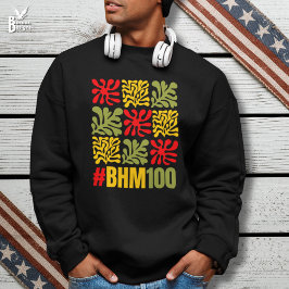Abstract Floral BHM 100 Years Black History Month Trui