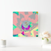 Abstract floral clock vierkante klok (Huis)