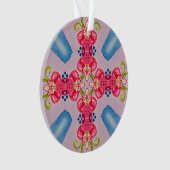 Abstract Floral Cross Acrylic Ornament (devant)