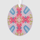 Abstract Floral Cross Acrylic Ornament (devant)