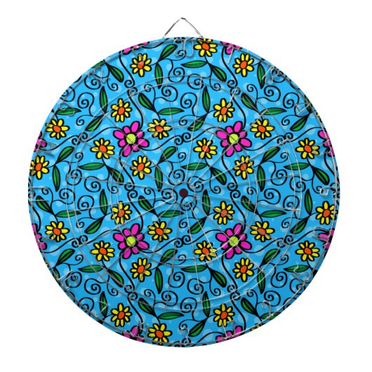 Abstract Floral Dart Board Dartbord (Voorkant)
