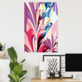 Abstract Floral design Poster (Thuiskantoor)