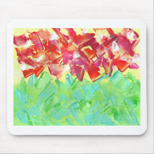 Abstract Floral Design uit Origineel Schilderen Muismat