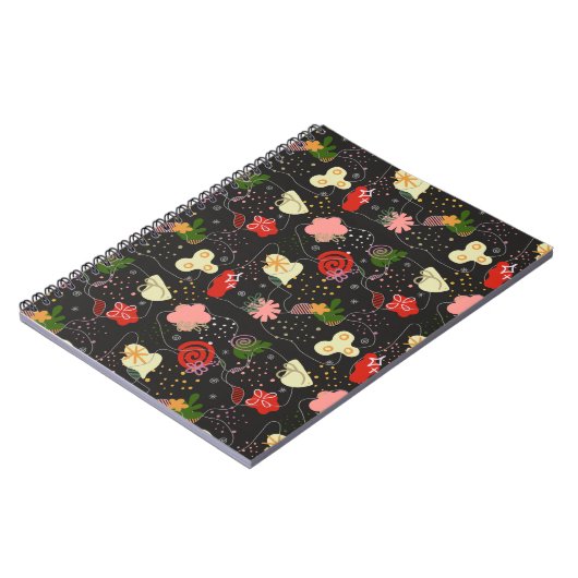 Abstract Floral Doodle Notitieboek (Linkerzijde)