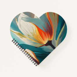 Abstract Floral Glow in Teal and Orange Notitieboek